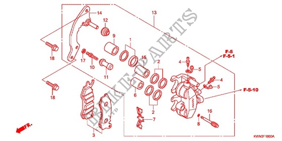Parts Catalog listing identical seals and pistons for center and one outer piston