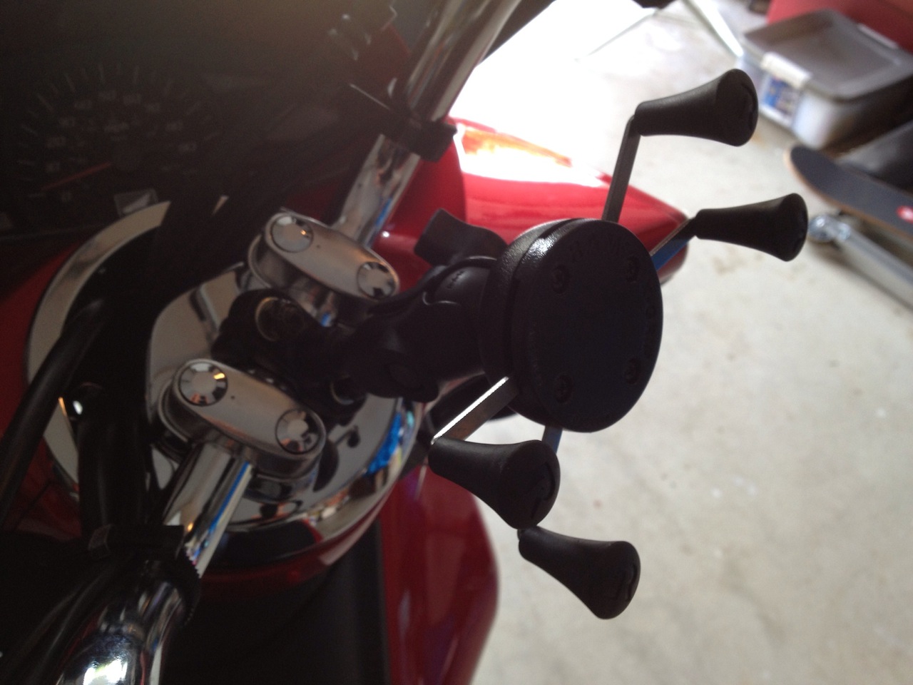 X-spring grip for phone or GPS. Held my iPhone 4S really well, no fear of losing it.