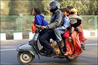 Come on Dad! No helmets for the kids?