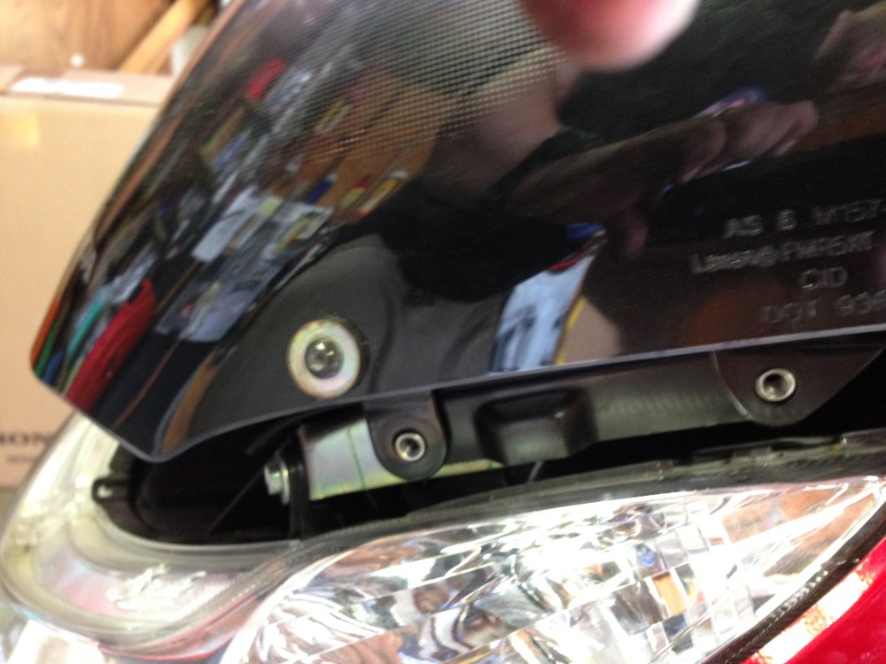 left side of mirror in place