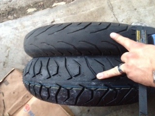 New and old side by side with new installed on the rim