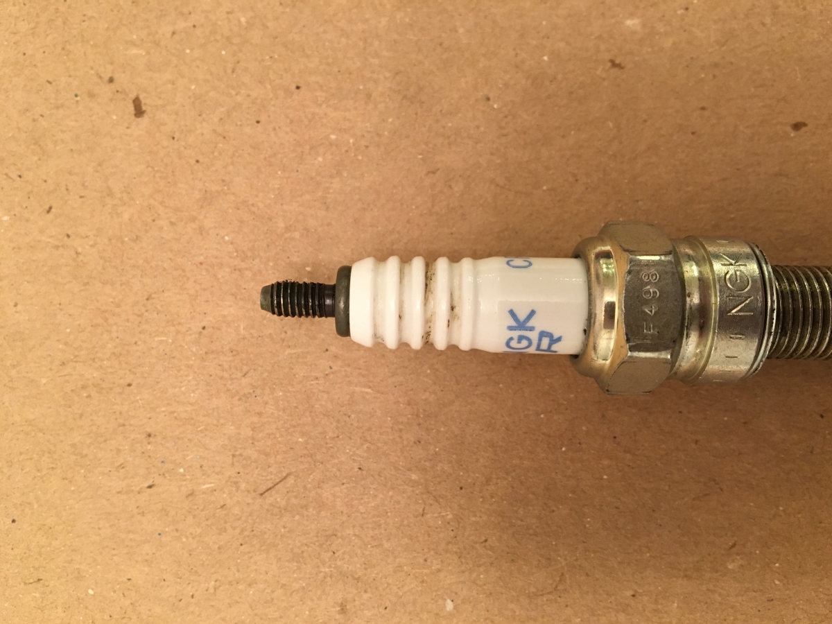 Old Spark Plug with threaded terminal stud and no terminal nut