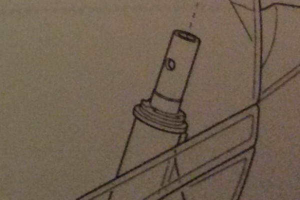 Steering stem showing th steering stem locknut.