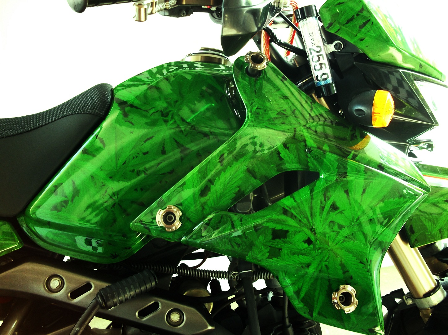 Kawasaki KSR in the Kryptoflage, Rasta Camo!